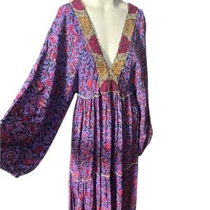 Zara Purple boho maxi hippie Dress